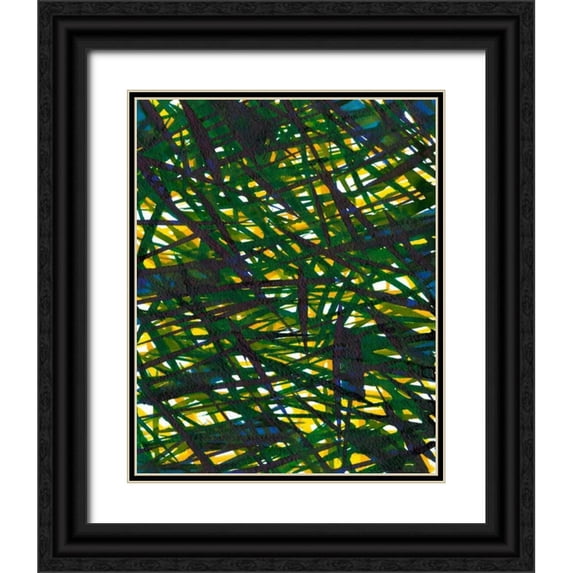Fuchs, Jodi 26x32 Black Ornate Wood Framed with Double Matting Museum Art Print Titled - Green Thicket I