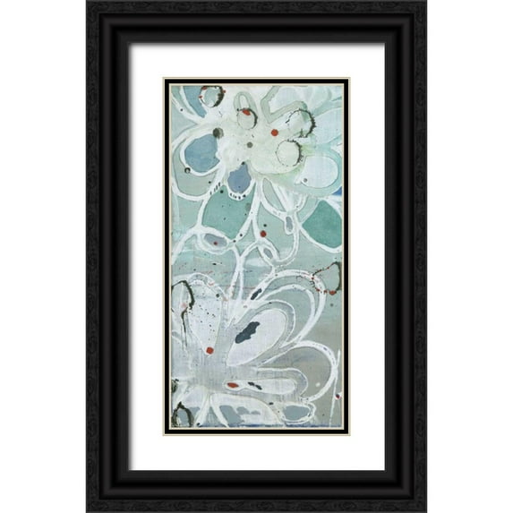 Fuchs, Jodi 9x14 Black Ornate Wood Framed with Double Matting Museum Art Print Titled - Flowers Abstracted I
