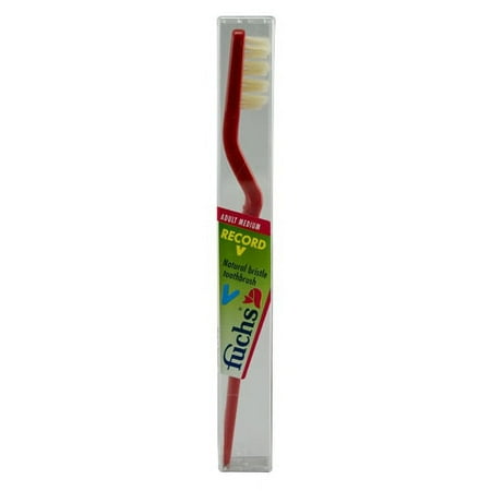 Fuchs Record V Natural Bristle Toothbrush For Adult, Medium, 1 Unit