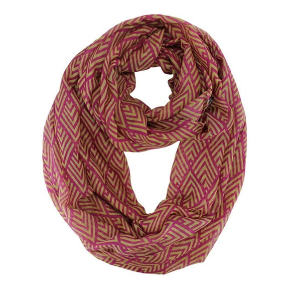 Fuchsia Art Deco Pattern Circle Infinity Scarf