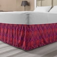 thumbnail image 1 of Fuchsia Bed Skirt, Middle Eastern Inspired Print of Classic Fruit Pattern Oriental Design, Elastic Bedskirt Dust Ruffle Wrap Around for Bedding Decor, 4 Sizes, Purple and Dark Pink, by Ambesonne, 1 of 2