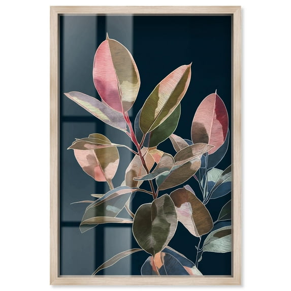 Fuchsia Frond I Shadowbox Print Natures Art Prints by Art Remedy, Blonde Frame, 36 x 54
