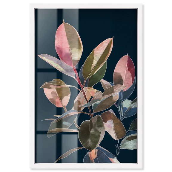 Fuchsia Frond I Shadowbox Print Natures Art Prints by Art Remedy, White Frame, 30 x 45