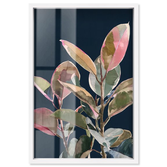 Fuchsia Frond II Shadowbox Print Natures Art Prints by Art Remedy, White Frame, 16 x 24