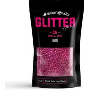 Fuchsia Holographic Premium Glitter Multi Purpose Dust Powder 100G / 3.5Oz For Use With Arts & Crafts Wine Glass Decoration Weddings Cards Flowers Cosmetic Face Body (PACKAGING MAY VARY)