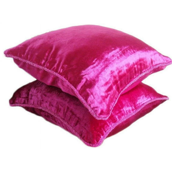 Fuchsia Pink Accent Pillows, Contemporary Solid Throw Pillow Covers, 12x12 inch (30x30 cm) Throw Pillows Cover, Velvet Square Decorative Pillows Cover, Solid - Fuchsia Love