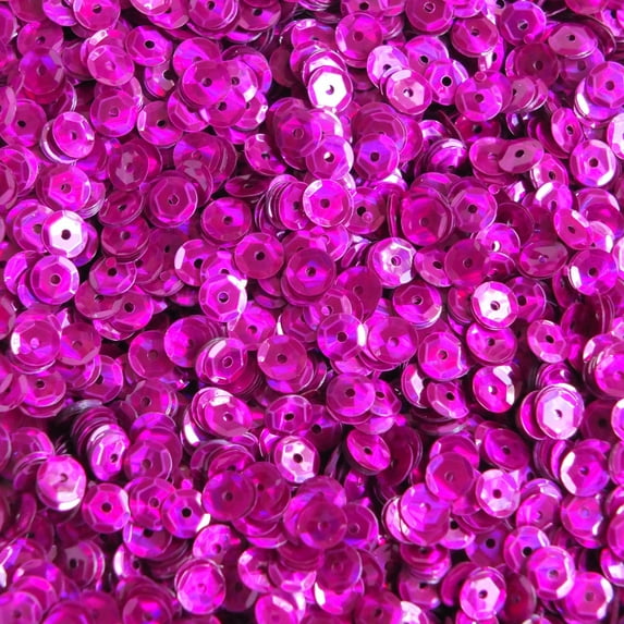Fuchsia Pink Cup Sequins 5mm Prism Multi Reflective Metallic Made in USA