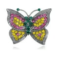thumbnail image 1 of Fuchsia Pink Green Synthetic Lime Crystal Rhinestone Flirty Fun Butterfly Love Pin Brooch, 1 of 1
