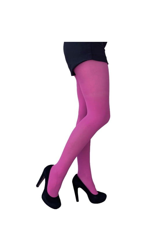 Fuchsia Pink Opaque Tights For Women
