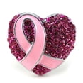 thumbnail image 1 of Fuchsia Pink Ribbon Breast Cancer Awareness Cocktail Ring Stretch Adjustable q1, 1 of 2