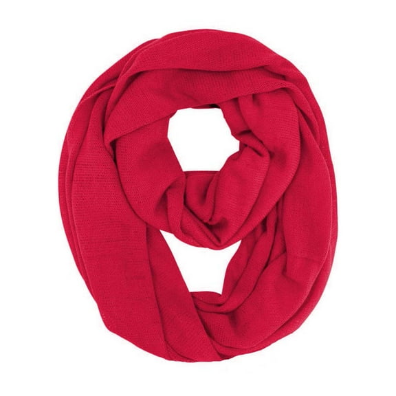 Fuchsia Pink Winter Knit Circle Infinity Scarf
