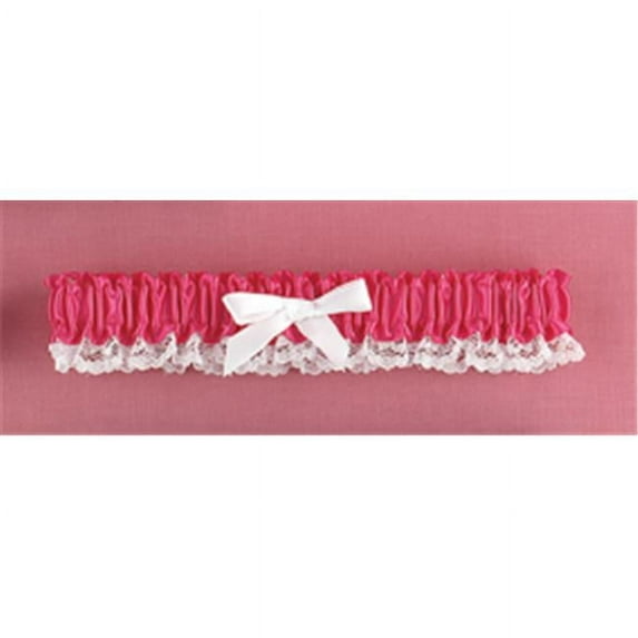Fuchsia Ribbon & Lace Garter
