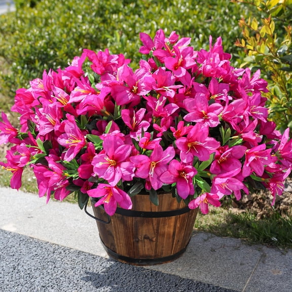 Fuchsia Silk Azalea Artificial Flowers Outdoor Decoration