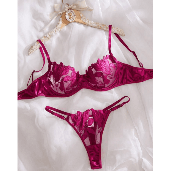 Fuchsia Silk Lingerie Set