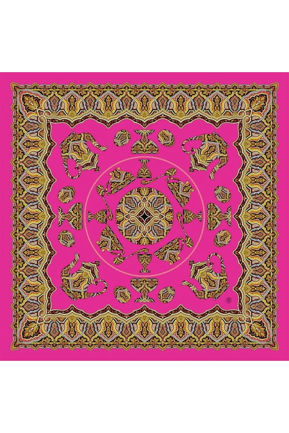 Fuchsia Silk Square Shawl 36x36 inch Traditions of Faberge Silk Noble Heritage Shawl