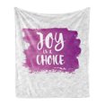 thumbnail image 1 of Fuchsia Soft Flannel Fleece Throw Blanket, Joy is a Choice Words on Paintbrush Strokes Positive Design, Cozy Plush for Indoor and Outdoor Use, 60" x 80", Fuchsia White, by Ambesonne, 1 of 5