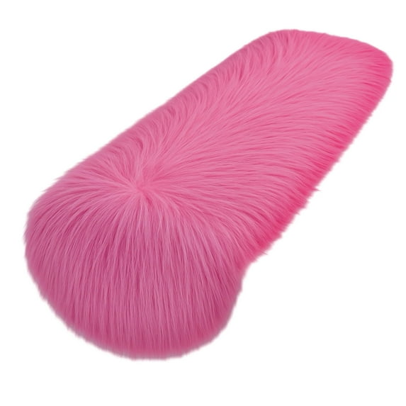 FabricLA Fuchsia Faux Fur Accent Cut 14 x 60 Inches with Rounded Edges for Holiday & Christmas Decor