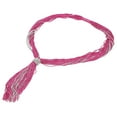 thumbnail image 1 of Fuchsia Tasseled Collar Glass Silvertone Seed Bead Beaded Necklace for Women Jewelry for Women Size 32"  Boho Western Birthday Christmas Gifts, 1 of 4