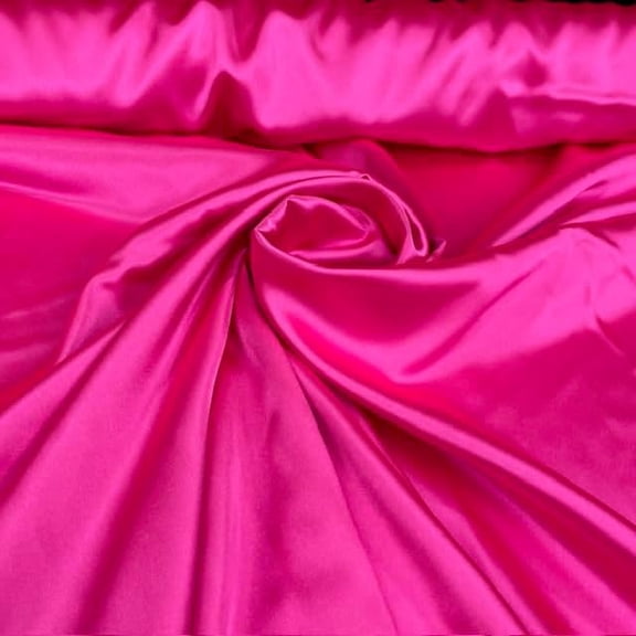 Fuchsia Valentina Textiles Inc. Satin Charmeuse Fabric by the Yard, 58" Wide Silk-Like Smooth Material for Sewing, Fashion, and Event Decor (Fuchsia, 1 Yard)