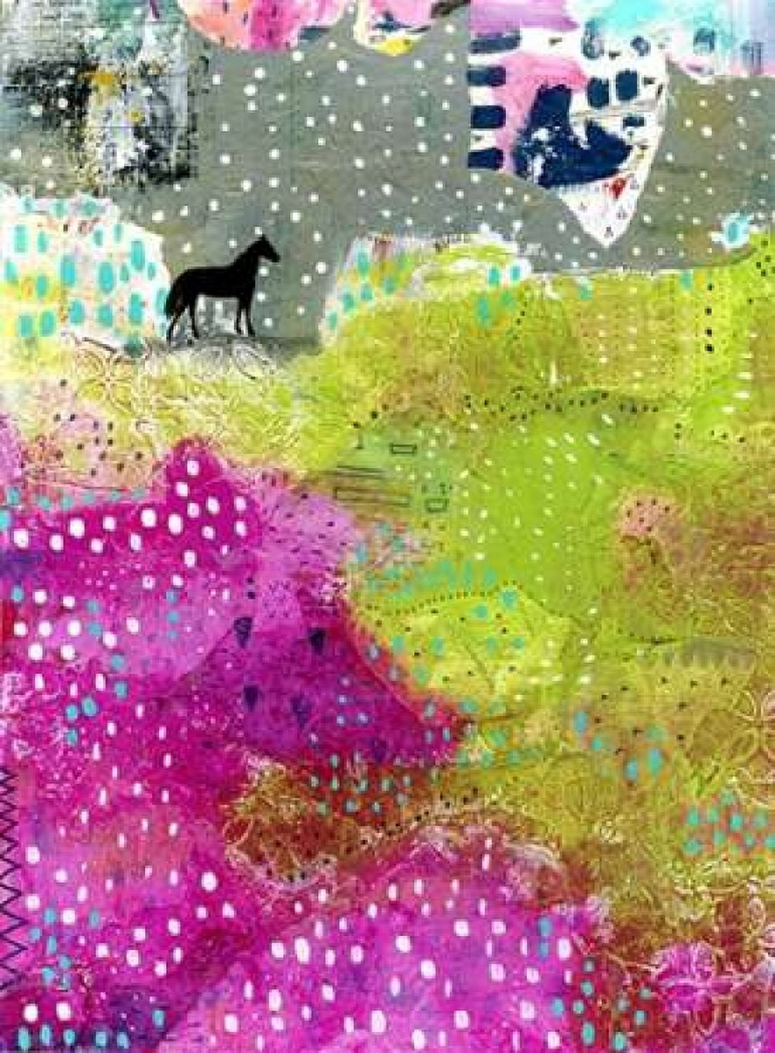 Fuchsia and Lime Pasture Canvas Art - Sarah Ogren (18 x 24)