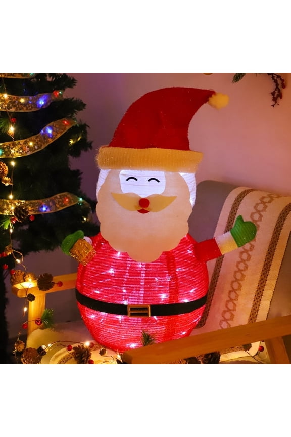 2.3Ft Lighted Christmas Santa Claus 40 LED Battery Operated Indoor/Outdoor Decor
