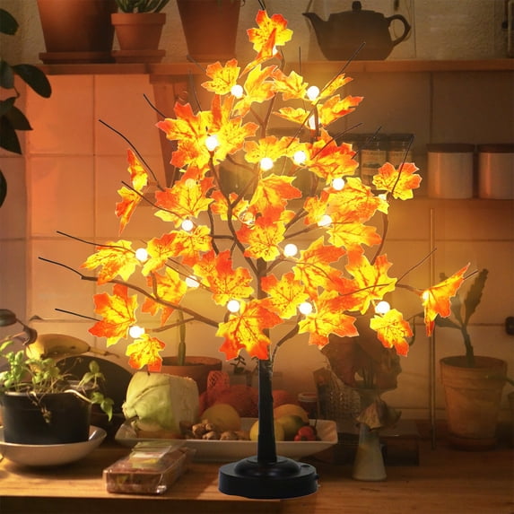 Fuchsun Fall Maple Tree Led Light with Timer Decoration for Table 20 inches