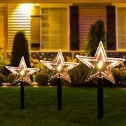 Fuchsun Led Halloween Solar Pathway Light Garden Lights 5 Pieces Snowflacks Warm White
