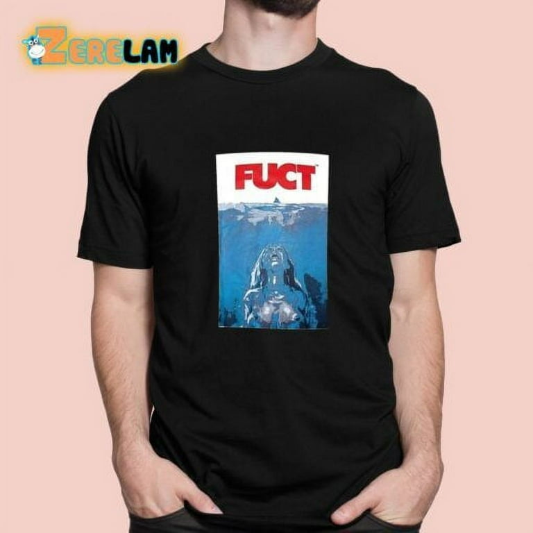 Vintage FUCT Jaws T-Shirt 90s Skate Made In USA Sz. L Black