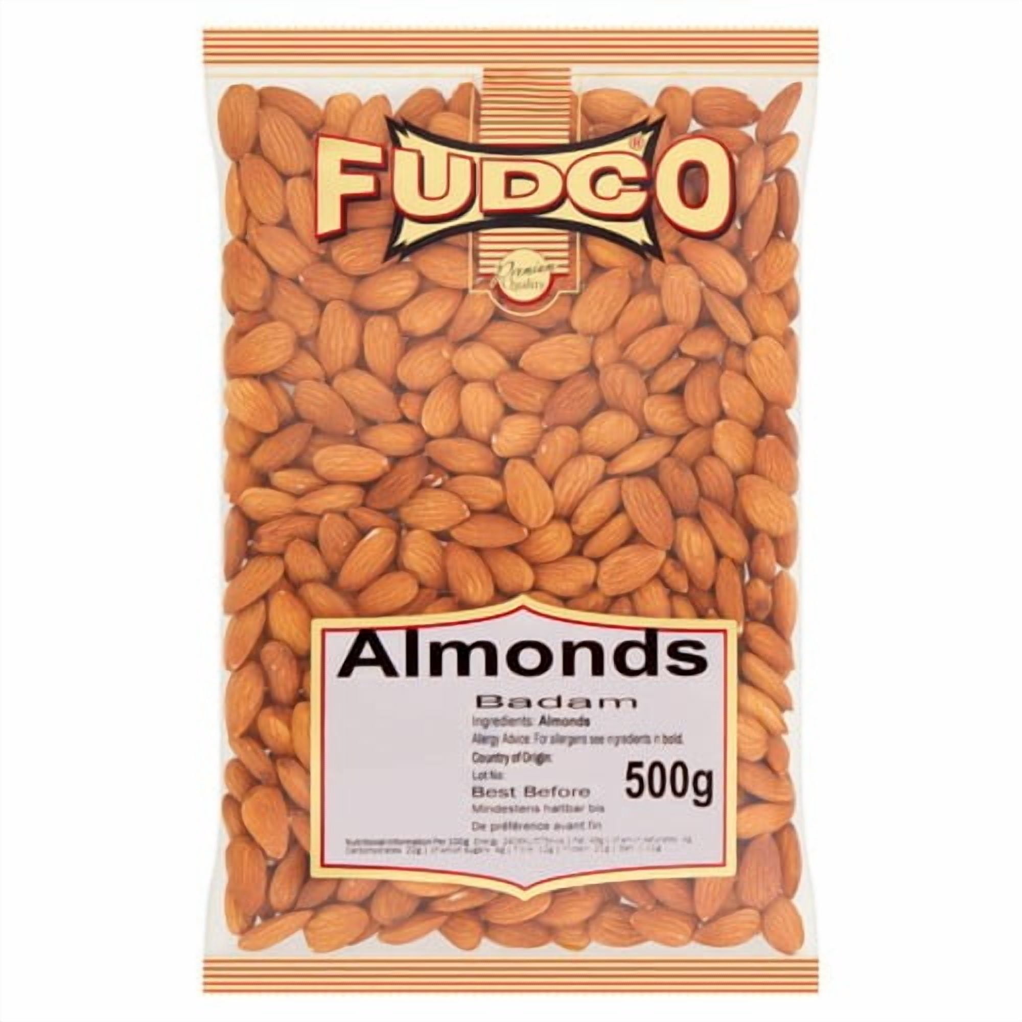 Fudco Almonds 500g, British Import (Pack of 3)