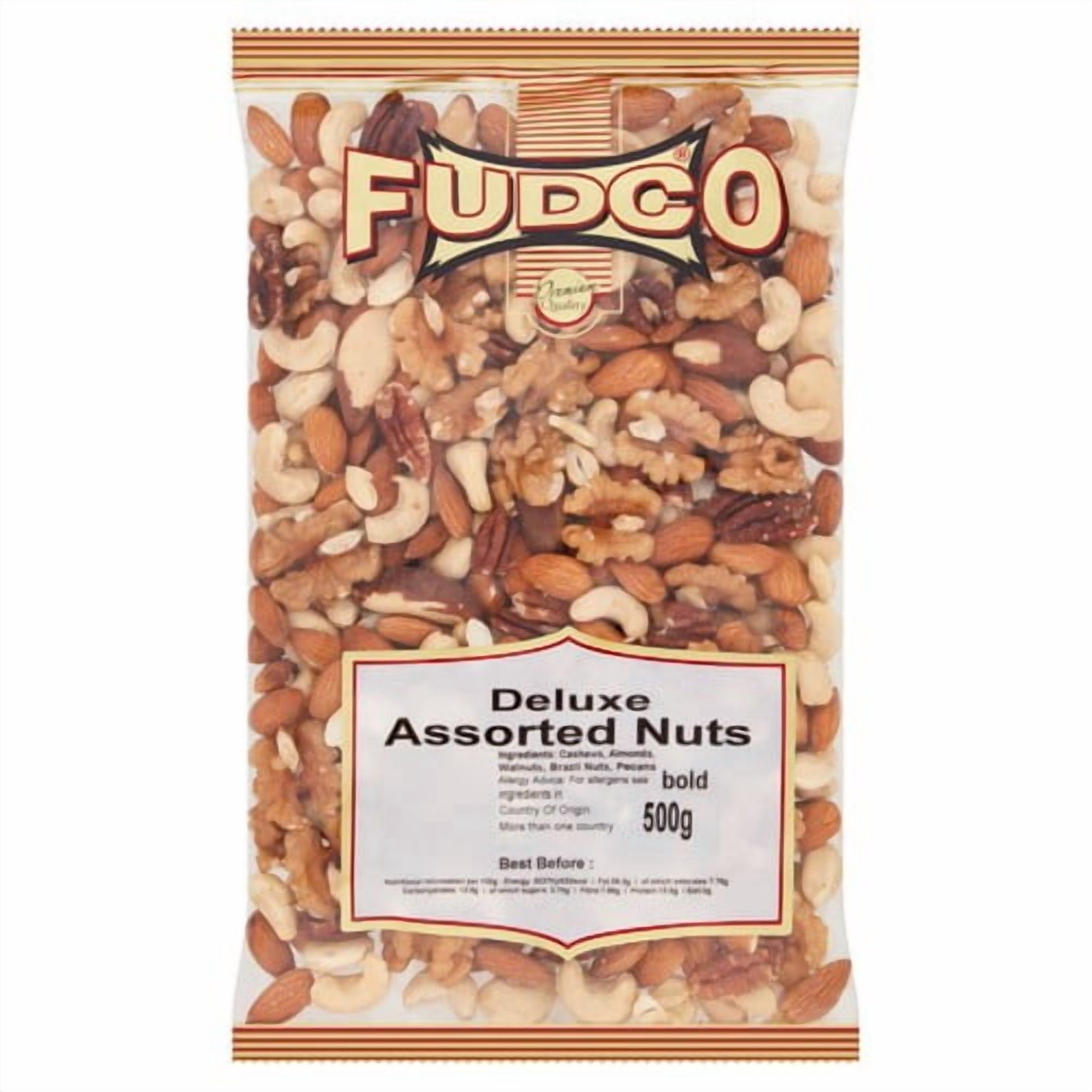 Fudco Assorted Nut Mix 500g, British Import (Pack of 3)