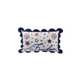 thumbnail image 1 of Fuebueo 20" Patriotic Lumbar Throw Pillow, Independence Day Decorative Cushion with Freedom Script and Fireworks, Scalloped Edge Stars and Stripes, Red White and Blue, 1 of 5