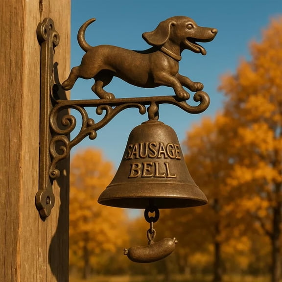 Fuebueo Rustic Vintage Doorbell, Welcome Sign for Front Door Welcome Sign Front Door Decor Rustic Brass Bell Hanging Sign Halloween Christmas Decor for Home Warming Gift