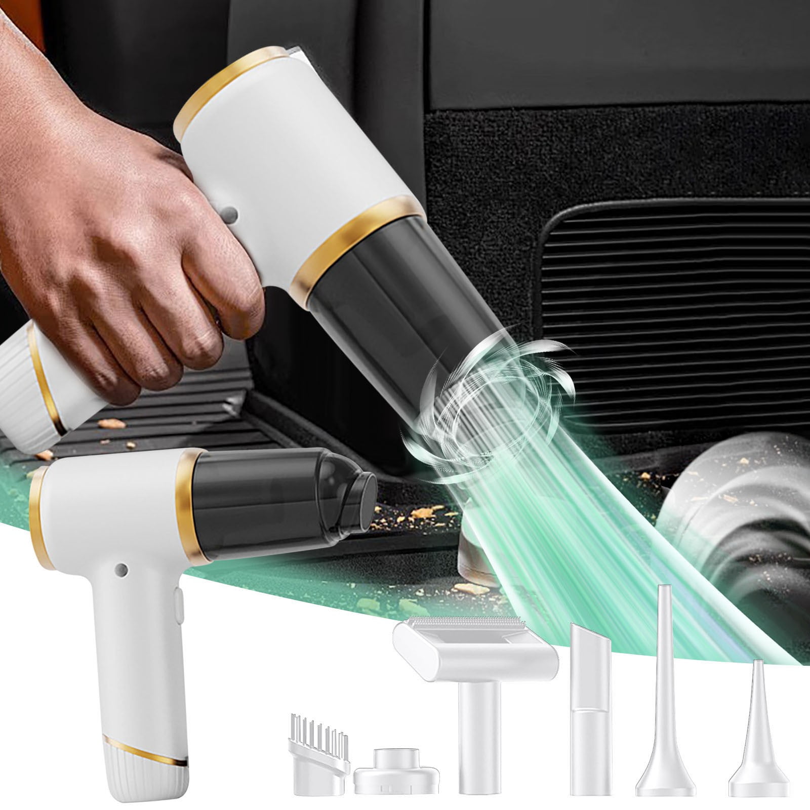 Fuebueo Car Vacuum Cleaner, All-in-one, Lightweight with Powerful Suction, Anti-Tangle Vacuum, Carpet Hard Floors Car,Washable Filter,Gift for Women Grandmom