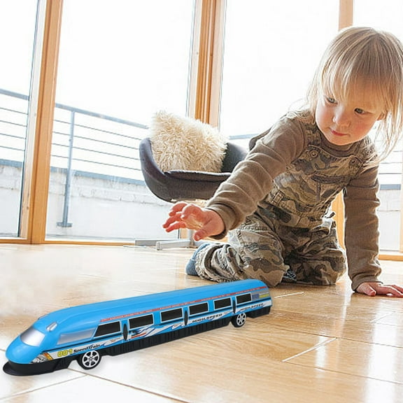 Fuebueo Children's Simulation High-speed Rail Train Model Toy Car Trolley Toy Tonka Trucks for Boys Age 4-7