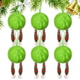thumbnail image 1 of Fuebueo Christmas Decor Hanging Ornaments Lime Green Fur Christmas Ornaments Pom Pom Ball Hanging Decoration Fuzzy Fluffy Christmas in July Decorations for Tree Wreath Home DIY Craft Party Decor, 1 of 9