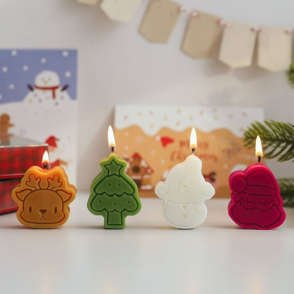 Fuebueo Christmas Tree Candles Pack of 4 Highly Scented with Essential & Natural Oils Christmas & Holiday Collection