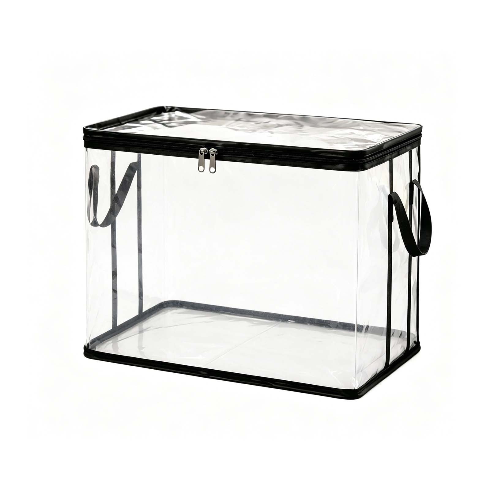 Fuebueo Clear Clothes Storage Bag, Compact Transparent Zippered Closet ...