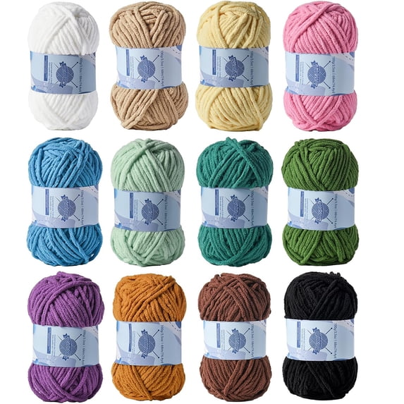 Fuebueo Clearance Chunky Knit Yarn,Bulky Thick Fluffy Yarn for Knitting,Super Bulky Chunky Yarn for Hand Knitting Blanket, Soft Plush Yarn