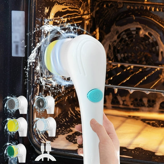 Fuebueo Clearance Cleaning Tools Electric Spin Scrubber Cordless Shower Scrubber with Replaceceable Attachment, Electric Cleaning Brush for Bathroom, Kitchen, Sink, Tile, Shoes