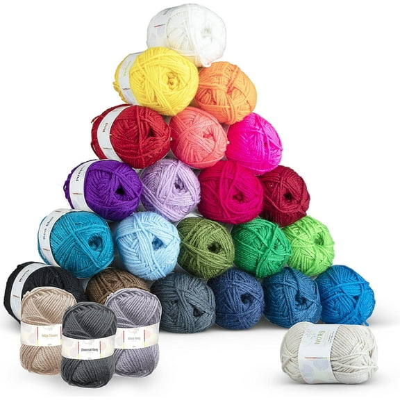Fuebueo Clearance Crochet Kit for Beginners Kids,yards of Soft Yarn for Crocheting and Knitting Craft Project, Assorted Colors Starter Crochet Yarn Bulk for Adults and Kids
