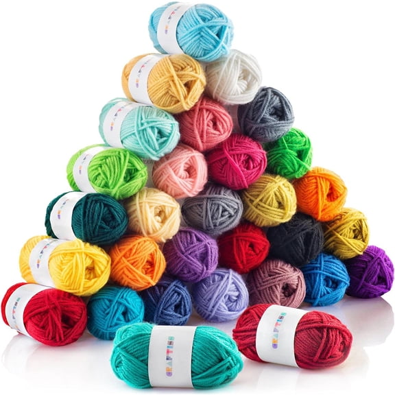 Fuebueo Clearance Knitting Yarn,yard Knitting Acrylic Yarn Mini Soft Crochet Yarns Multicolor Yarn Skeins for Knitting Handcraft and Crochet Projecting Adults Beginner Kit