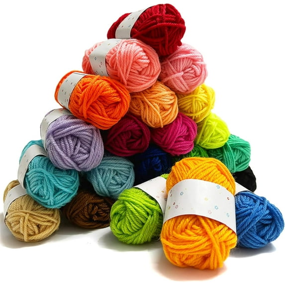 Fuebueo Crochet Yarn,Crochet Kit for Beginners Great Crochet And Knitting Starter Kit for Colorful Craft – Assorted Colors