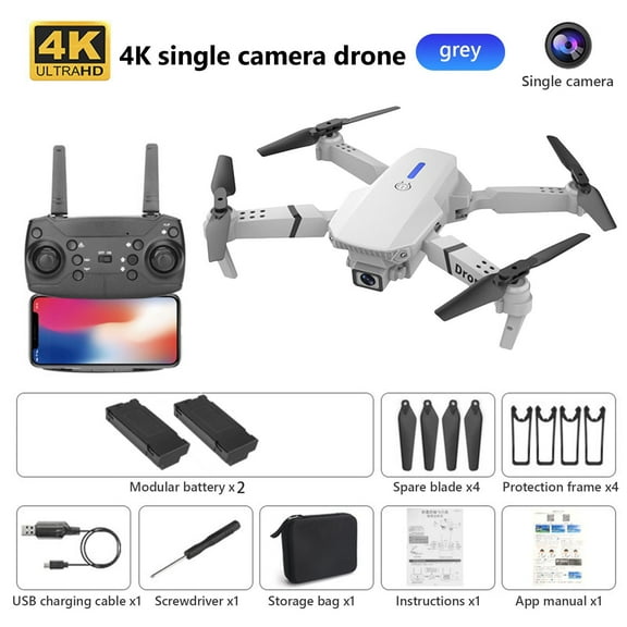 Fuebueo Drone with Camera Adjustable Lens, One Key Take Off/Land, Altitude Hold, 360° Flip, Toys Gifts for Kids, Adults, Beginner