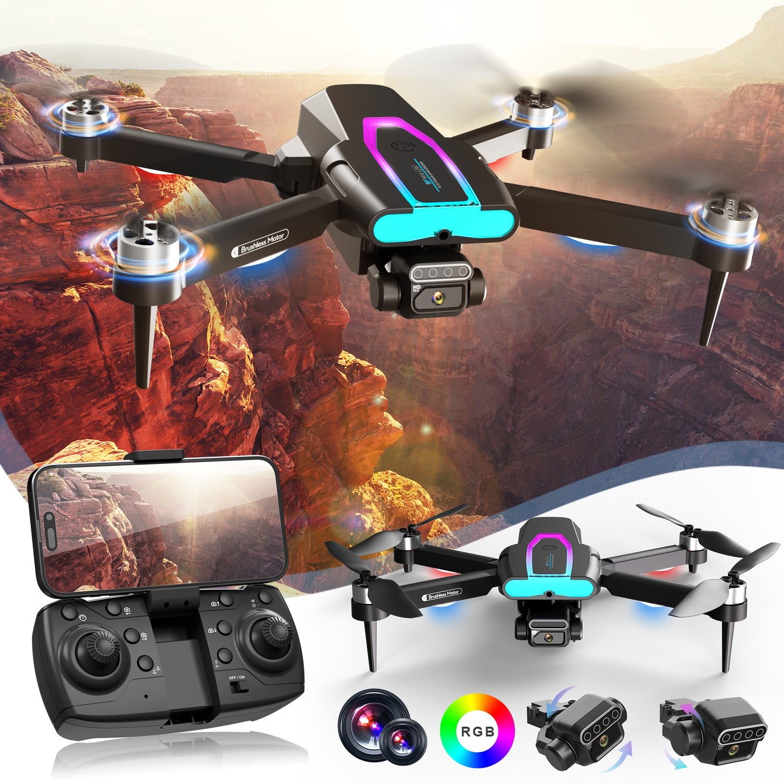 TechComm KingCo RC Quadcopter Drone with 6-Axis Gyro and LED