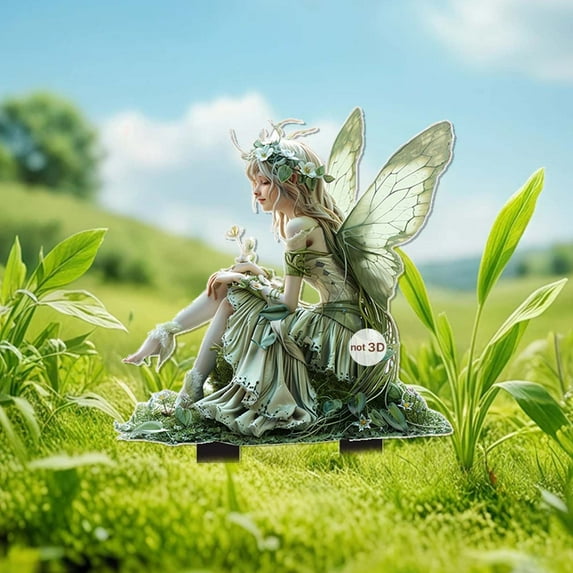 Fuebueo Garden Fairy Statues Yard Decor Angel Sculpture Realistic Figurine Decor, Antique Resin Craft Home Table Decorations Lawn Yard Art Porch Patio Housewarming Garden