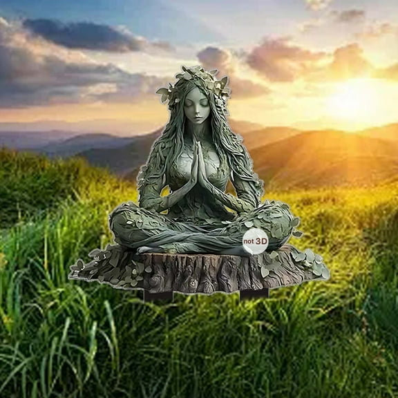 Fuebueo Garden Statues Outdoor Fairy Decor Fairy Garden Statues Resin Outdoor Sculptures Sitting Fairy Figurine Butterfly Rested on Fairy's Hand Art Outside Lawn Decor