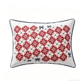 thumbnail image 1 of Fuebueo Independence Day Decorative Throw Pillow, Red White and Blue Embroidered Style Throw Pillow, Americana Patriotic Bow Floral Accent Cushion for Couch Bed, 15" x 9", 1 of 6
