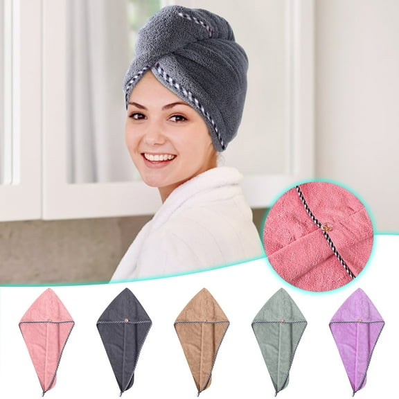 Fuebueo Microfiber Hair Towel, Hair Turbans for Wet Hair, Drying Hair Wrap Towels for Curly Hair Women Anti Frizz