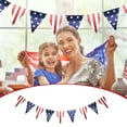 thumbnail image 1 of Fuebueo Red White and Blue Decorations Triangle Flags for Patriotic Party Decorations, USA Flag Hanging Bunting Party Favors, 1 of 5