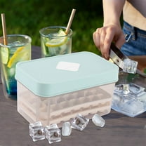 Fuebueo Summer Savings Ice Cube Tray with Lid Ice Cube Tray BPA Free Easy Pop out Silicone Ices Cubes Trays for Freezer